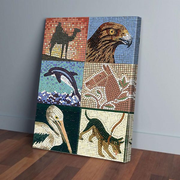 Animal Mosaic Canvas Prints Wall Art Decor