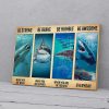 Be Strong Be Brave Be Humble Shark Canvas Prints Wall Art Decor