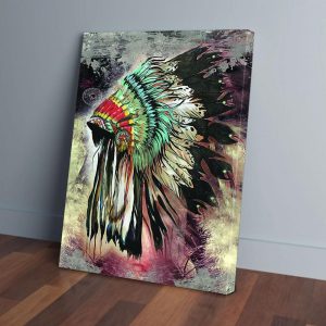 Beautiful Headdress Native American Canvas Prints Wall Art Decor