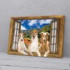 Borzoi Dogs Window View Canvas Prints Wall Art Decor