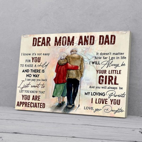 Dear Mom And Dad Daughter The Old Love Canvas Prints Wall Art Decor