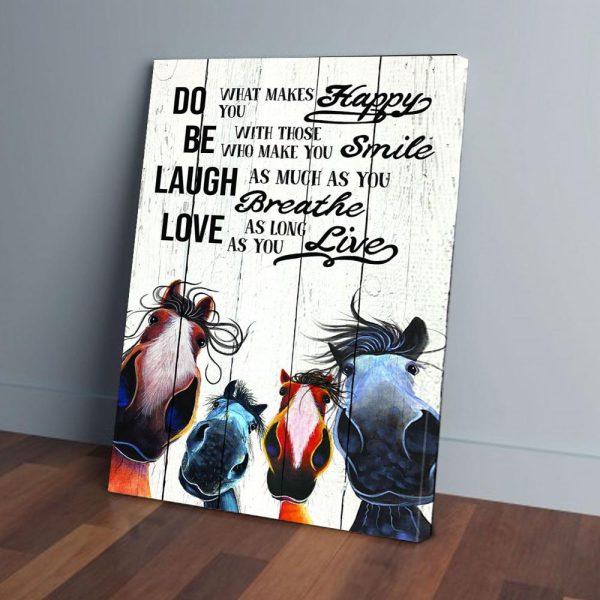 Do Be Laugh Love Horse Funny Face  Canvas Prints Wall Art Decor