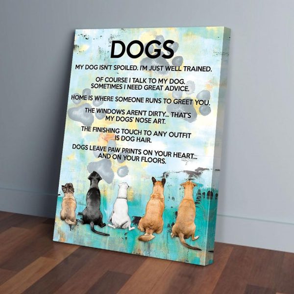 Dogs Lover Family Paws Prints On Your Heart Canvas Prints Wall Art Decor