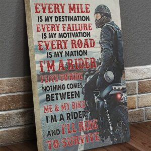 Every Mile Is My Destination Motorcycle Canvas Prints Wall Art Decor