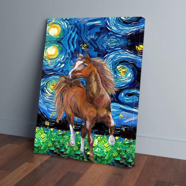 Horse Starry Night Canvas Prints Wall Art Decor