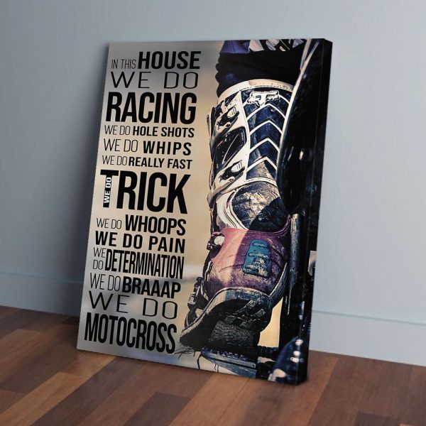 In This House We Do Motocross Canvas Prints Wall Art Decor