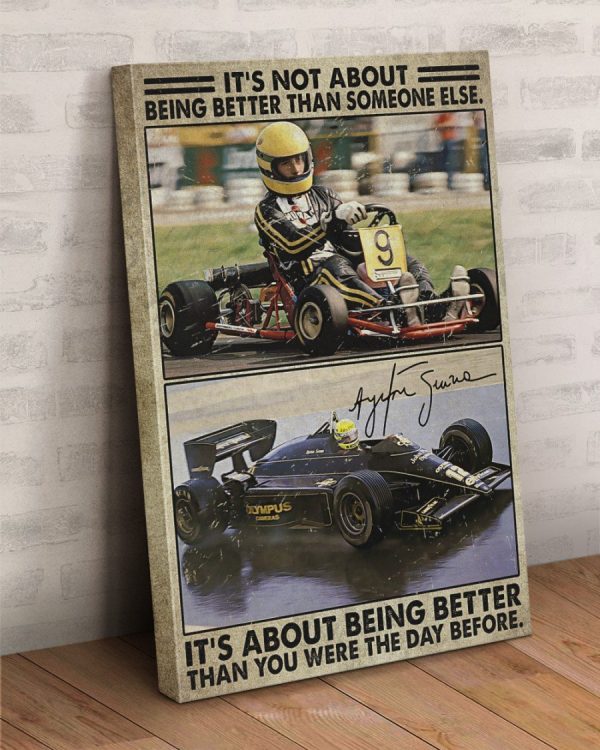 It's Not About Being Better Than Someone Car Racing Canvas Prints Wall Art Decor