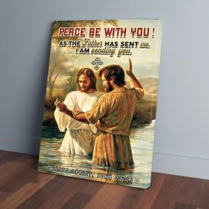 Jesus Hold Your Hand Peace Be With You Canvas Prints Wall Art Decor