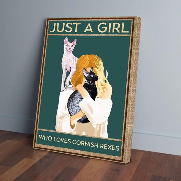 Just A Girl Who Loves Cornish Rexes Canvas Wall Art