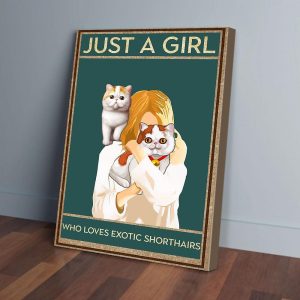 Just A Girl Who Loves Exotic Shorthairs Canvas Prints Wall Art Decor