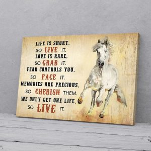 Live Is Short So Live It Horse Canvas Prints Wall Art Decor