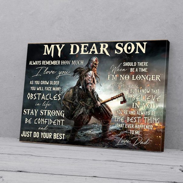 My Dear Son Dad Viking I Love You Canvas Prints Wall Art Decor