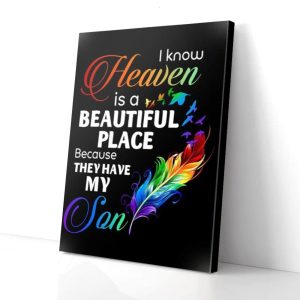 My Son In Heaven Feather Canvas Prints Wall Art Decor