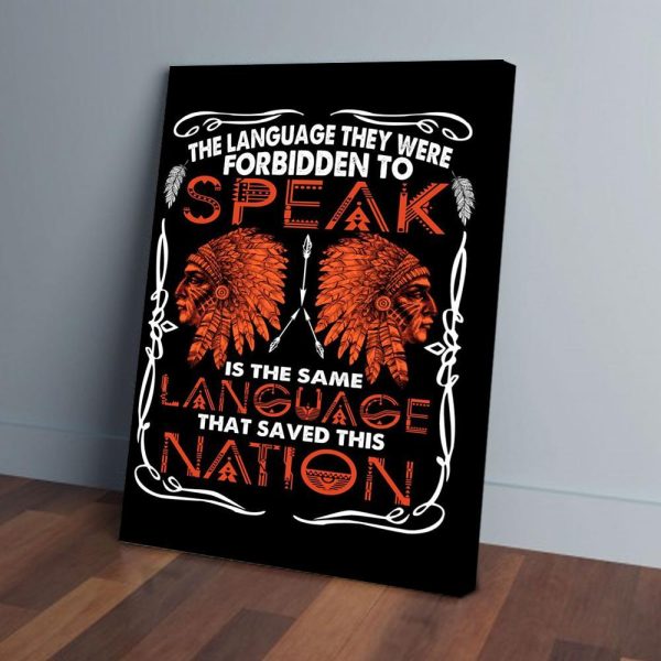 Native American The Language They Were Forbidden Canvas Prints Wall Art Decor