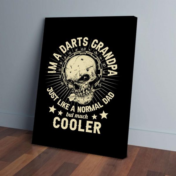 Skull Darts Grandpa Cooler Canvas Prints Wall Art Decor