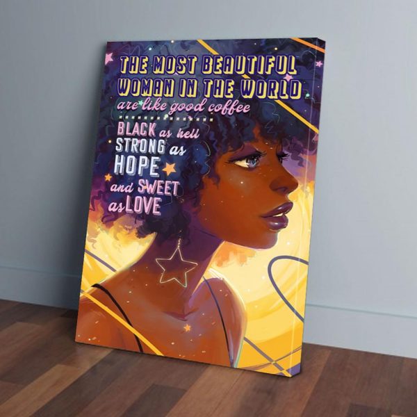 The Most Beautiful Woman In The World Afro Black Girl Canvas Prints Wall Art Decor