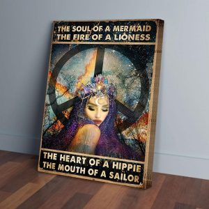 The Soul Of A Mermaid Hippie Canvas Prints Wall Art Decor