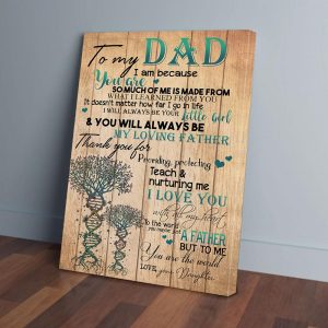 To My Dad Daughter Tree Canvas Prints Wall Art Decor