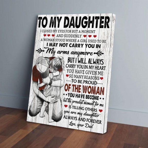 To My Daughter Dad Canvas Prints Wall Art Decor