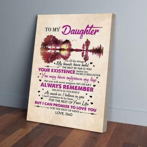 To My Daughter Dad Guitar Canvas Prints Wall Art Decor