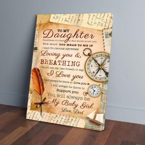 To My Daughter Dad Letter Canvas Prints Wall Art Decor