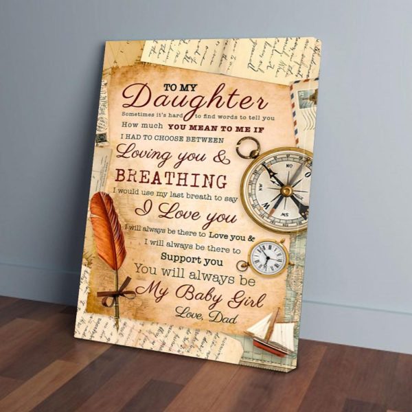 To My Daughter Dad Letter Canvas Prints Wall Art Decor