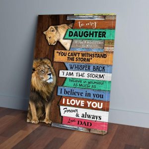 To My Daughter Dad Lion Canvas Prints Wall Art Decor