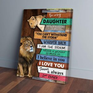 To My Daughter Dad Lion Canvas Prints Wall Art Decor