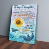 To My Daughter Dad Sunflower Canvas Prints Wall Art Decor