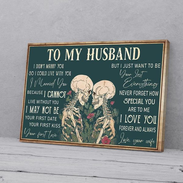 To My Husband Sugar Skull Love Canvas Prints Wall Art Decor