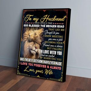 To My Husband Wife Lion Love Canvas Prints Wall Art Decor