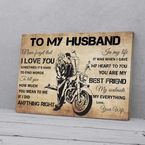 To My Husband Wife Motorcycle Canvas Prints Wall Art Decor