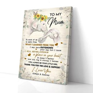 To My Mum Elephant I Love You Canvas Prints Wall Art Decor