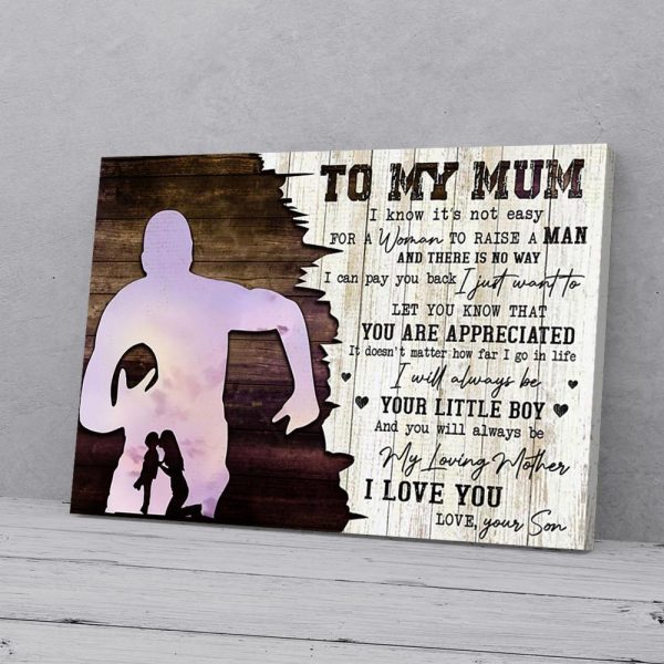 To My Mum Your Son Football Canvas Prints Wall Art Decor