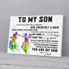 To My Son Dad Biker I'll Always Carry You Canvas Prints Wall Art Decor