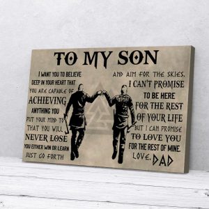 To My Son Dad Viking Canvas Prints Wall Art Decor