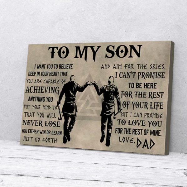 To My Son Dad Viking Canvas Prints Wall Art Decor