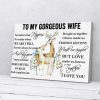To My Wife Deer Love Canvas Prints Wall Art Decor