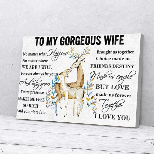 To My Wife Deer Love Canvas Prints Wall Art Decor