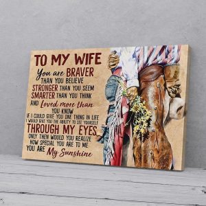 To My Wife Husband Cowboy And Cowgirl Love Canvas Prints Wall Art Decor