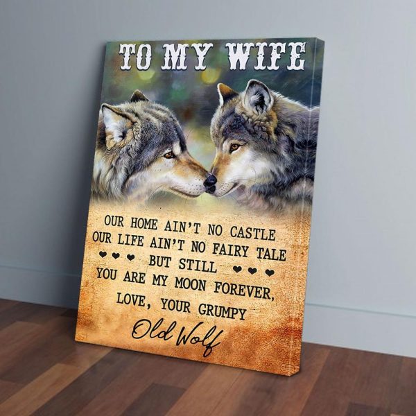 To My Wife Husband Wolf Love Canvas Prints Wall Art Decor